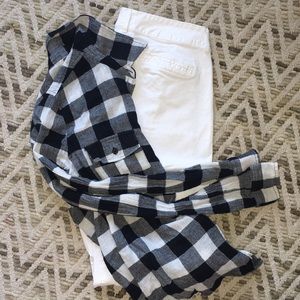 Forever 21 Black/White Buffalo Plaid Button-down